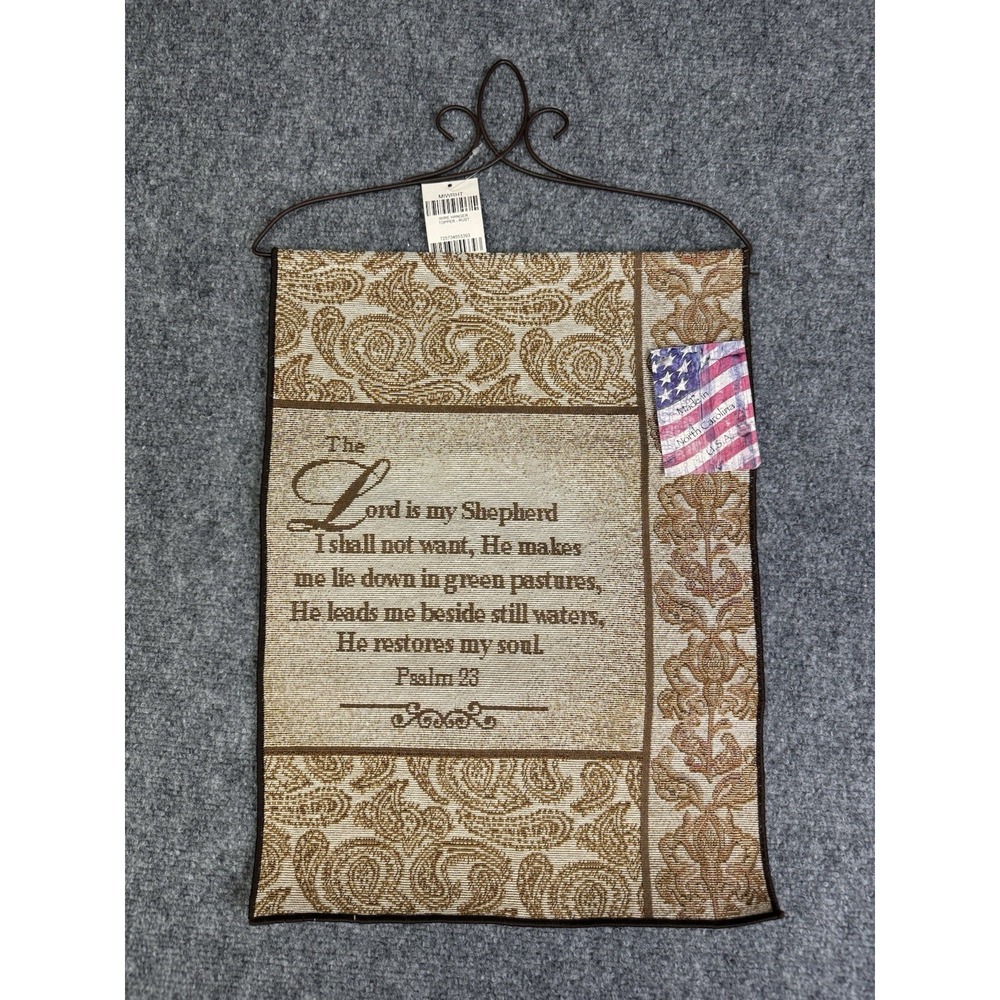The Manual Woodworkers & Weavers Hanging Tapestry Psalm 23 With Hanger New